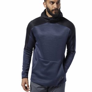 Bluza Z Kapturem Męskie Reebok One Series Training Spacer Granatowe PL 31KQRSA